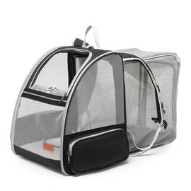 Cat Backpack Carrier，Expandable Pet Carrier Backpack for Small Dog and Medium Cat，Airline Approved ，Ventilated Design Suitable Travel Hiking Outdoor Use with Foldable for Easy Carry（Black）