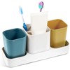 Toothbrush Holder for Bathroom, Bathroom Organizer Storage Set with 2