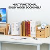 KIRIGEN Wood Adjustable Desk Orangizer Storage Expanable Desktop Bookshelf Fully