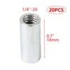 NIDAYE 20 Packs 1/4"-20 Round Rod Coupling Nuts, UNC Threaded