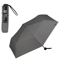 [2025] Wpc. Parasol Light Darkening Minimalist Basic Parasol Gray <100% Shading Ratio/100% UV Reduction/UPF50+/Heat/Rain Resistance/Sun or Rain) Folding Umbrella, Ribs, 21.7 inches (55 cm), Commuting