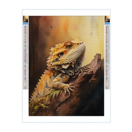 Diamond Painting Kits for Adults,Bearded Dragon 5D DIY Diamond Art Kits Full Drill Diamond for Gift Wall Decor Gem Arts Funny Animals 12 * 18inch