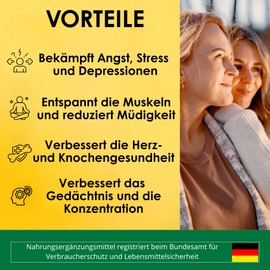 Magnesium Bisglycinate with Vitamin B5, B6 and B1 - Dietary Supplement with 60 Capsules and 250 mg Magnesium Bisglycinate (2 Months) - Against Stress, Fatigue, Exhaustion and Muscle Discomfort