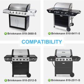 Adviace Set of 5 Heat Plate Shields for Brinkmann 810-3660-S, 810-2511-S, 810-2512-S Grill Replacement Parts, 15 3/8" Stainless Steel Gas Grill Heat Tent Flame Tamer Replacement for Uniflame, Aussie.