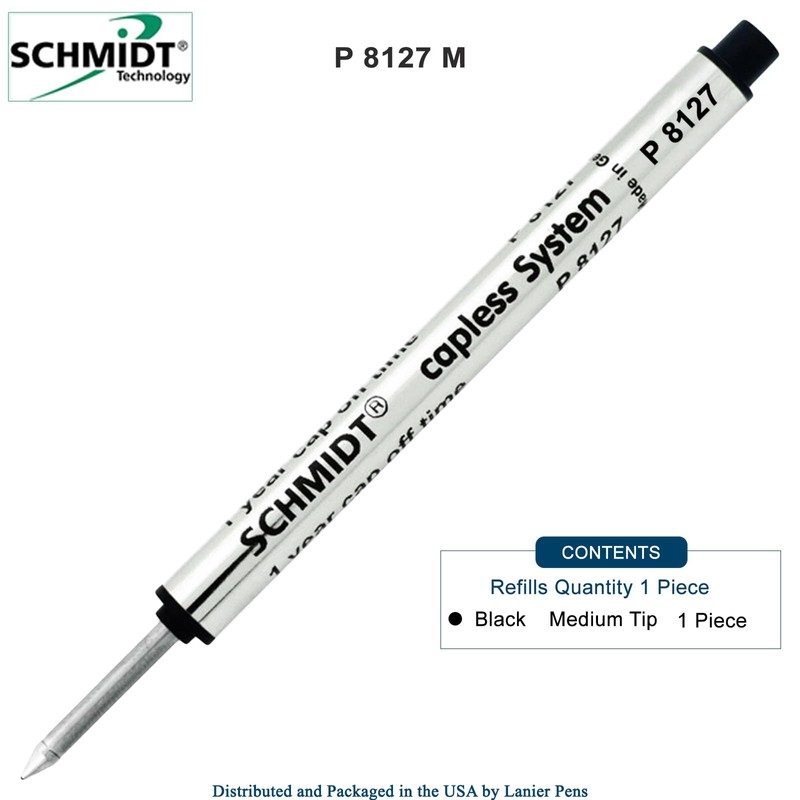 Schmidt P8127 Short Capless Rollerball - Black Ink