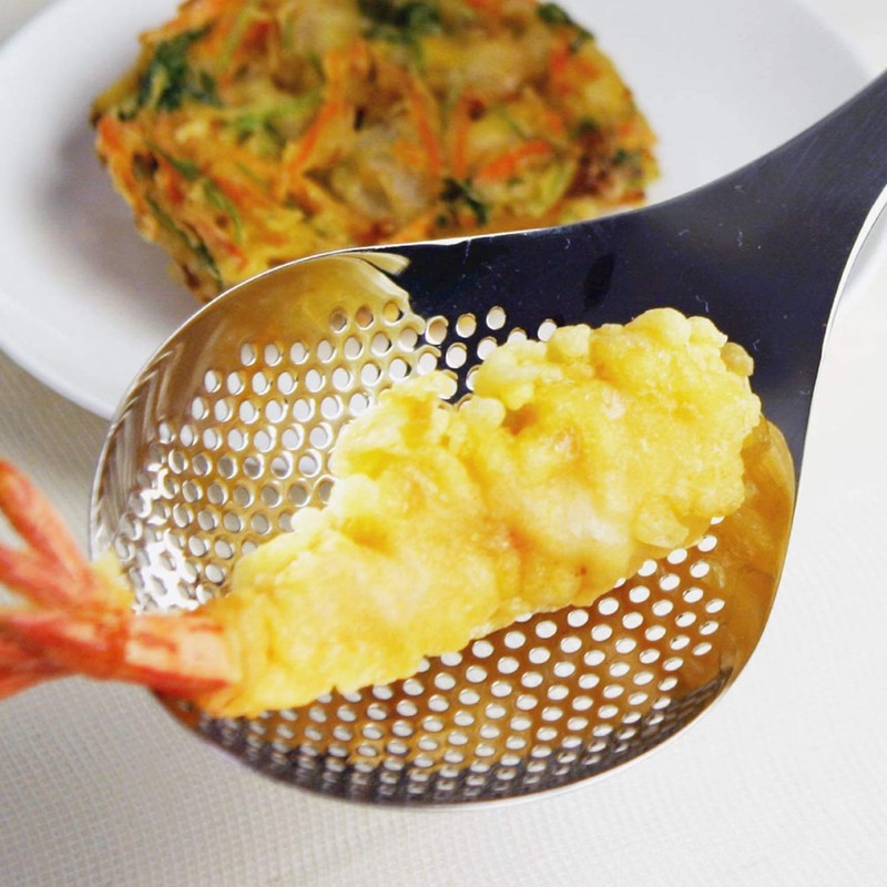 LTM-H01m Slotted Punching Spoon Naked Dishwasher Safe Ladle Silver