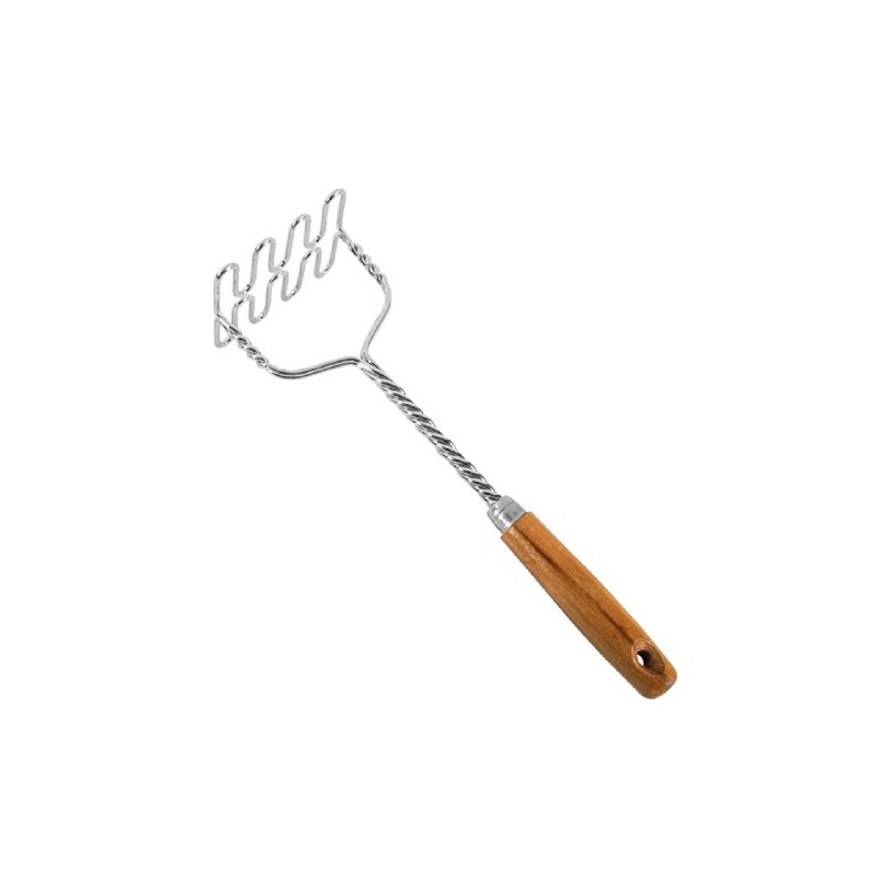 Metaltex 19.51.00 Potato Masher (Traditional Potato Masher, Stainless Steel, Wood,