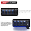 Purishion 4 Gang Rocker Switch Aluminum Panel with Voltmeter &