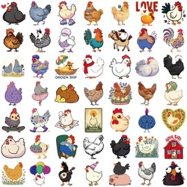 50PCS Funny Chicken Stickers for Teens Boy Girls Kids Cute Cartoon Hen Stickers Rooster Vinyl Waterproof Sticker Lovely Cartoon Chicken Decals Pack for Party Supplies School Reword