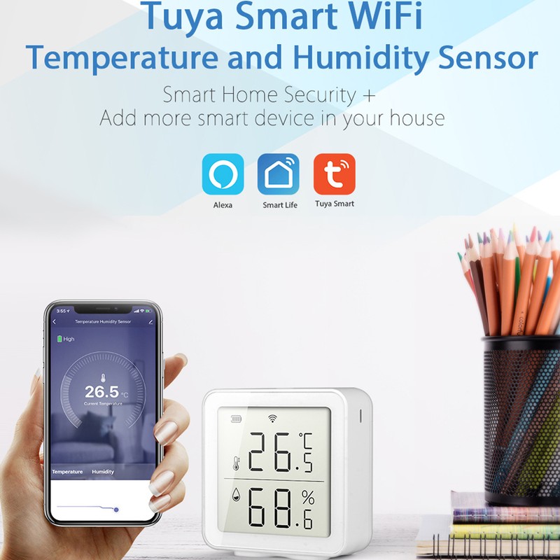 Smart WiFi Humidity Sensor Hygrometer Outdoor Indoor Thermometer Digital LCD