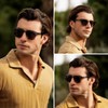 WMP Eyewear - Men's Retro Keyhole Polarized Square Sunglasses, Premium