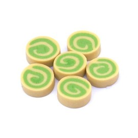 MyTinyWorld 8 x Dolls House Miniature Bakery Pistachio Roulade Slices