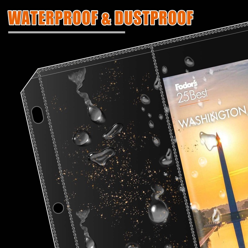 Folded Map Sleeves, Map Protector, Envelopes Page for 3-Ring Binders,