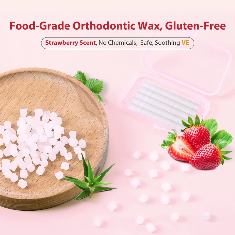 JMU 1 Pack Orthodontic Wax, Dental Wax Braces Strawberry Flavored