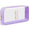 LOFOWN Initial Clear Makeup Bag Small Cosmetic Bag Travel Toiletry