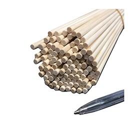 Trustleaf 4mm x 300mm Birch Hardwood Wooden Craft Sticks/Dowels - Seconds - Pack of 50 Dowels