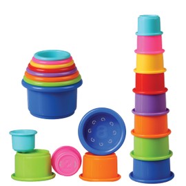 GLOWING KNIGHTS Colorful Stacking Cups for Babies and Toddlers, 8 PCS Nesting and Stackable Cups for Bath, Beach, Montessori Play, Early Learning and Fine Motor Skill Development - 8 Count