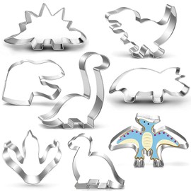8 Pcs Dinosaur Cookie Cutter Set, Dinosaur Cookie Cutter Baking Mould, Dinosaur Sandwich Cutter Baking Mould Dinosaur Mould for DIY, Pastry Cutter, Lattice Pastry Cutters,Scone Cutter