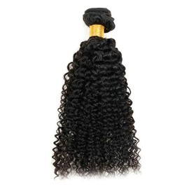 Kinky Curly Human Hair Bundles, Human Hair, Brazilian Real Hair Wefts, Curly, Curly Bundles, Single Weave Bundles, Human Hair, Natural Black Colour, 100 g, 14 Inches