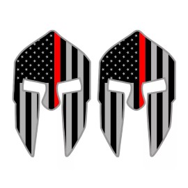 Unbranded/Generic Thin Red Line Spartan Flags Hard Hat Stickers | Firefighter Helmet Decals Labels