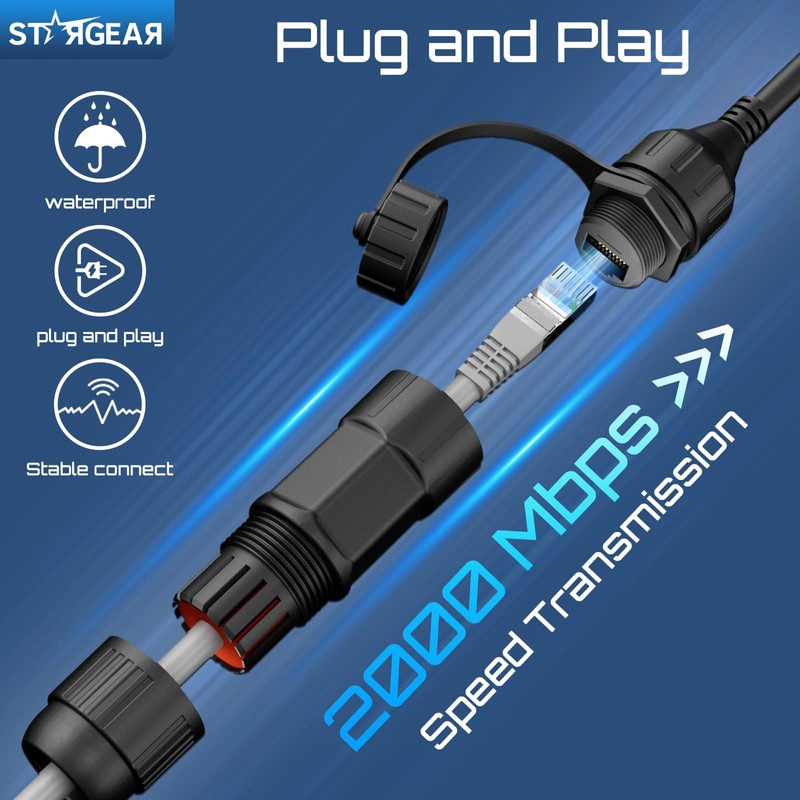 STARGEAR Starlink Flat High Performance Extension to RJ45 Cable, Ethernet