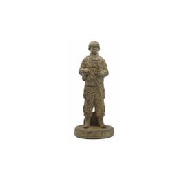 Solid Rock Stoneworks Small Standing Soldier 13in Tall Desert Sand Brown Color