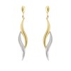 Lucchetta Elegant Long Earrings 9 Carat White Gold and Yellow