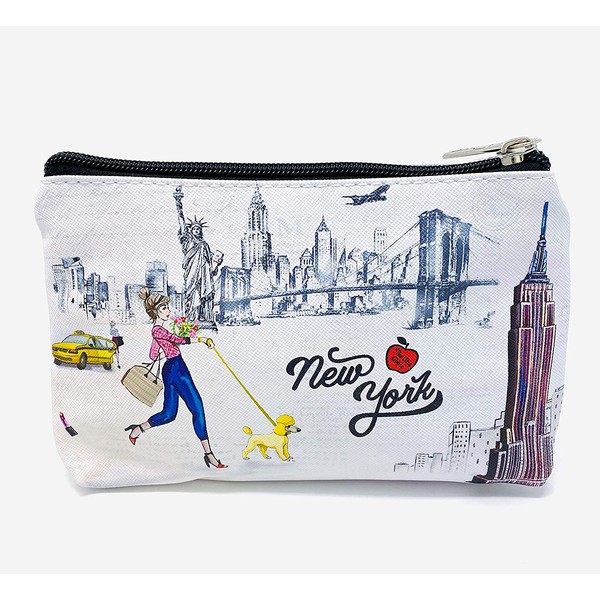 Girls & Women Fashion Cute New York Souvenir Zipper pouch Travel Cosmetic Bag Makeup Purse (JP-330104H)