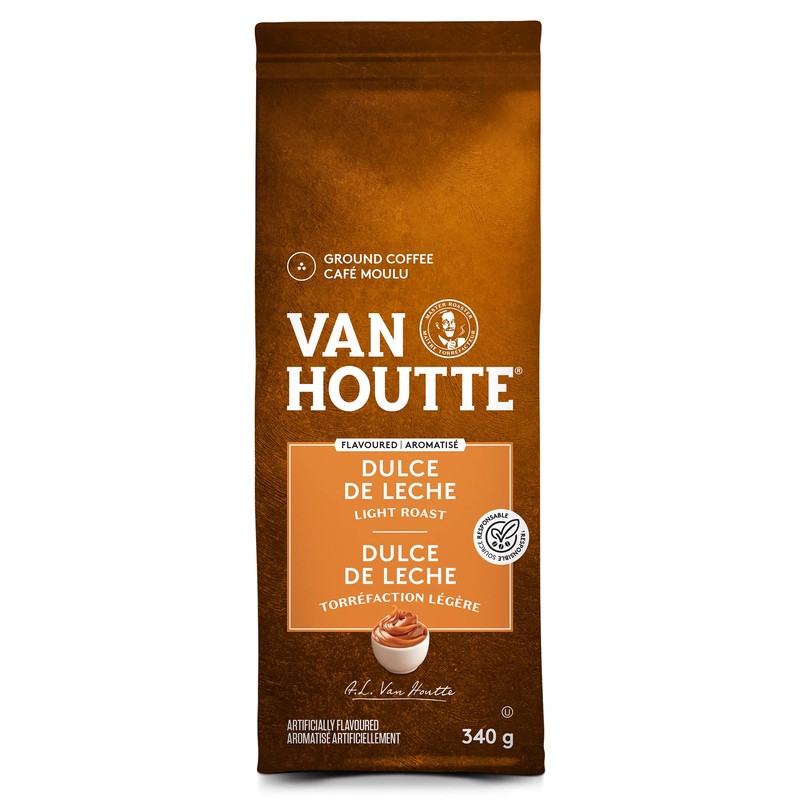 Van Houtte Dulce De Leche Ground Coffee, 340g, Can Be