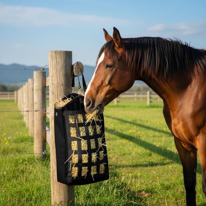 Zcargel 3 Pcs Hay Bags for Horses,Two-Sided Large Slow Feed