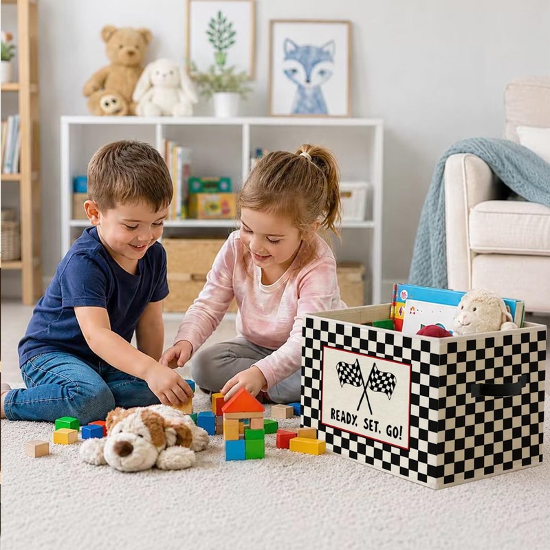 Race Car Room Toy Storage Bins Box,Kids Room Decor for