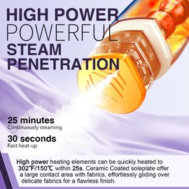 Steamer for Clothes, 1600W Handheld Clothes Steamer with 360ml Tank, Fast Heat-Up Portable Garment Steamer with LCD, Auto-Off, 2 in 1 Fabric Wrinkle Removes with Folding Hanger and Brush