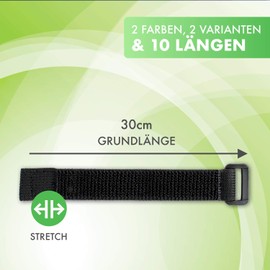 FrogJim Black Velcro Cable Ties with Buckle, Re-Usable Velcro Strap, 20 mm Wide Nylon with Re-Closable Zip Bag