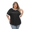 LUYAA Plus Size Striped Shirt Short Sleeves for Women Loose