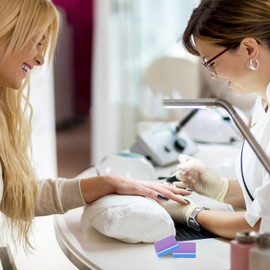 FOMIYES Nail Buffer, 50pcs Buffer Block Nail File Nail Art Sponges Mini Nail Buffers Block Sponge Double Sided Nail File for Acrylic Nails Manicure Tools