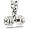 Men's Stainless Steel Stack Plate Dumbbell on Linked Chain Necklace-Phil