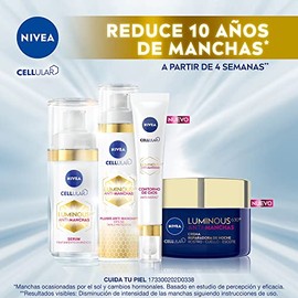 NIVEA Kit Anti-manchas Rutina Facial Completa Luminous 630 (4 piezas), Enriquecida con Ácido Hialurónico Serum facial + Fluido facial con Vitamina E y