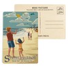 Stone Harbor, New Jersey, Kite Flyers (4x6 Birch Wood Postcards,