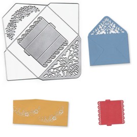 Metal Craft Envelope Cutting Dies for Card Making, 3D Boxes Die Cuts Flower Frame Embossing Stencils Template Mould for Card Scrapbooking and DIY Craft Album Paper Card Decor