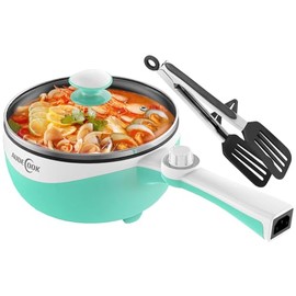 Audecook Audecook Hot Pot Electric, 1.7L Mini Electric Skillet Portable Nonstick Saut Pan with Power Adjustment,Ramen Cooker Travel Multicooker for Steak/Soup/Egg/Oatmeal/Noodles