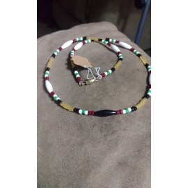 Iraq Service Ribbon Memorial Necklace - Style 3   (23 1/4 Inch)