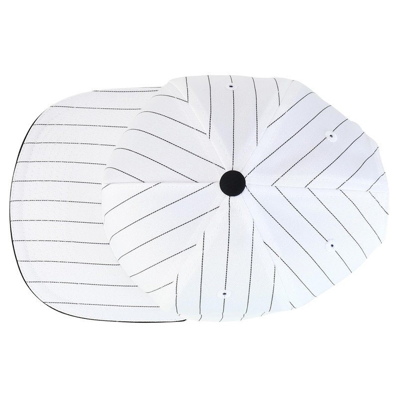 Trendy Apparel Shop 5 Panel Structured Pinstripe Flatbill Snapback Cap