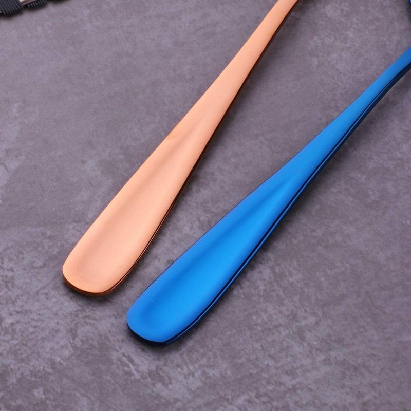 SBOMHS Soup Spoons Set of 8 Round Spoons Bouillon Spoons