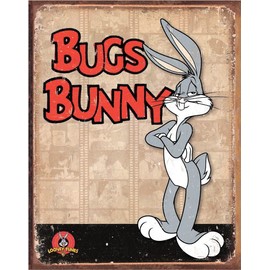 Desperate Enterprises Bugs Bunny Retro Panels Tin Sign - Nostalgic Vintage Metal Wall Decor - Made in USA