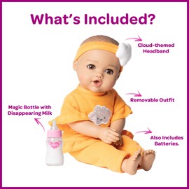 Adora Nurture Time Babies 13 Inch Baby Doll and Clothes Set with 3 Touch Activated Features Birthday Gift for Kids Ages 1 and Up - Sweet Orange