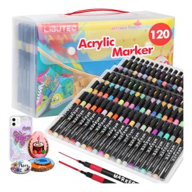 120 Colores Marcadores Acrílica Tinta A Base De Agua Ligutec Para Cómic Diseño Dibujo Escolar No Toxico Para Niños Adultos
