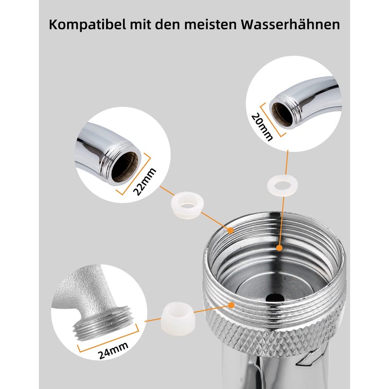 Hibbent Tap attachment, 1440 degree rotating multifunctional extension tap, water-saving