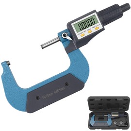 XUNTOP Micrometer Digital 50-75 mm Electronic Micrometer High Precision Outside Micrometer with LCD Display Length Measuring Tool Micro Caliper 0.001 mm / 0.00005 Inches