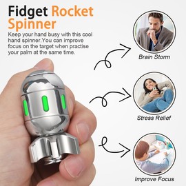 Transformable Fidget Toy for Adults Kids, Two-in-One with Luminous Light Fidget Spinner, Fidget Spinner Toy for Boost Concentration, Cool Silent Desk Decor for School Office Home