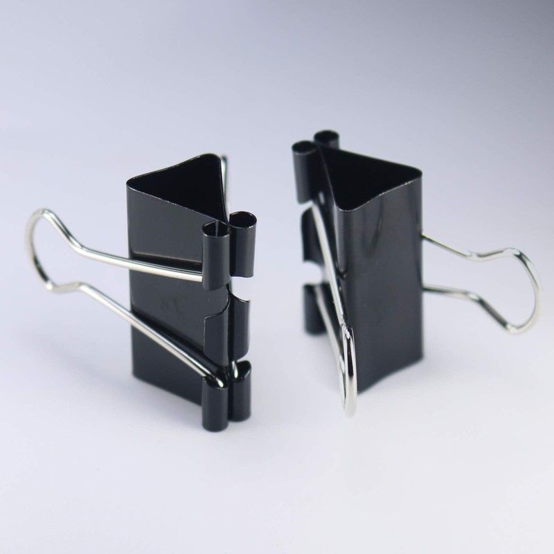 Double Clips, 4 Sizes 15mm, 19mm, 25mm, 32mm, Metal, Black,